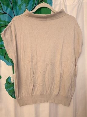 Ann Taylor Factory Beige Short Sleeve Knit Top